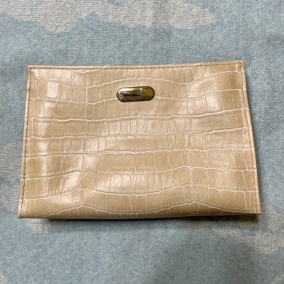 Vegan Faux Leather Makeup Cosmetic Bag Tan - Picture 2 of 9